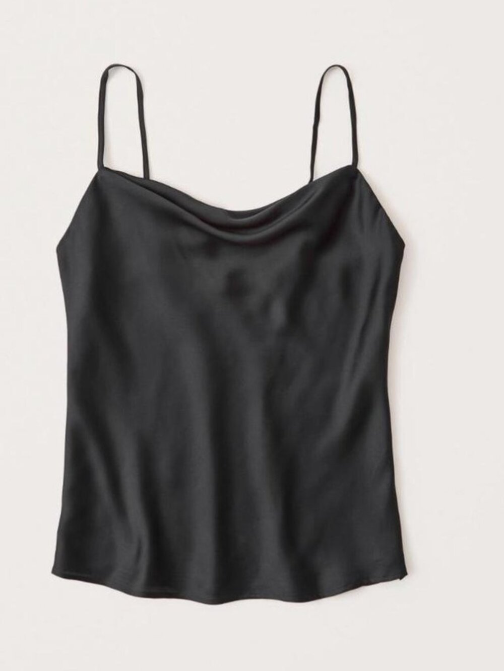 Abercrombie & Fitch Satin Cowl Neck Cami in Black